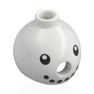 Costume / Mask, Snowman with Black Eyes print Weiß