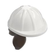 Hair and Helmet, Construction / Hard Hat, Ponytail Dark Brown pattern Weiß