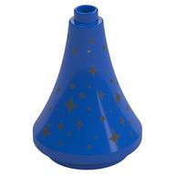 Duplo Building Roof Spire 3 × 3 × 3 with Silver Stars print Blue
