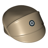Hat / Cap Imperial Officer with Silver and Black Code Disc and Dark Brown Stains Print Dunkelbeige