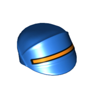 Hat / Cap Imperial Officer with Orange Stripe Print Blue