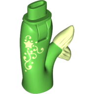 Minidoll Hips and Fishtail (Mermaid) with Bright Green Tail Fin and Star Print Bright Green