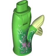 Minidoll Hips and Fishtail (Mermaid) with Star Fish, Kelp, Air Bubbles on Dark Green Hellgrün