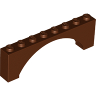 Brick Arch 1 × 8 × 2 Raised Reddish Brown