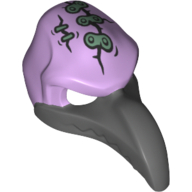 Mask Bird (Vulture) with Dark Bluish Gray Beak and Head Scars with Plasters Print Lavender