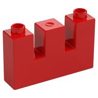 Duplo Brick 1 × 4 × 2 with 2 Top Cutouts (Arrow Slits) Rot
