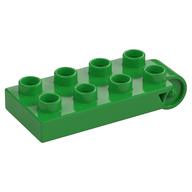 Duplo Plate 2 × 5 with 8 Studs and Hinge Bright Green