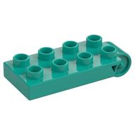 Duplo Plate 2 × 5 with 8 Studs and Hinge Dark Turquoise