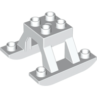 Duplo Airplane Pontoons Small Raised, 4 × 4 Weiß