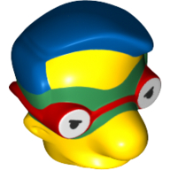 Minifig Head Special, Simpsons, Milhouse Van Houten with Green Mask Print Gelb