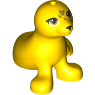 Animal, Seal / Sea Lion with Brown Eyes, Olive Green Hearts Print [Keine Farbe/Beliebige Farbe]
