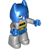 Duplo Figur Batman mit Maske / Kapuze blau, mit Batman-Logo (bedruckt)