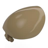 Large Figure Shoulder Cover, Armor, Round, Smooth with Bar Dark Tan