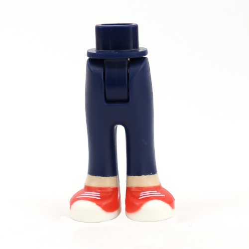 Minidoll Hips and Trousers with Back Pockets with Light Nougat Legs and Red Sneakers Print Dunkelblau