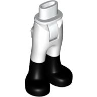 Minidoll Hips and Trousers with Back Pockets with Black Boots Print [Thick Hinge] White