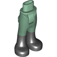 Minidoll Hips and Trousers with Back Pockets with Black Boots Print [Thick Hinge] Sand Green