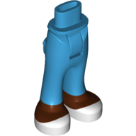Minidoll Hips and Trousers with Back Pockets with Reddish Brown Feet Print Dark Azure