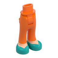 Minidoll Hips and Trousers with Back Pockets with Light Nougat Legs, Dark Turquoise Shoes print Orange