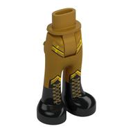 Minidoll Hips and Trousers with Back Pockets with Black Boots, Gold Laces, Rank Slips print Pearl Gold