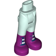 Minidoll Hips and Trousers with Back Pockets with Magenta Boots with Dark Blue and White Fasteners Print Light Aqua