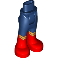 Minidoll Hips and Trousers with Back Pockets with Red Boots with Gold 'WW' Print (Wonder Woman) Dark Blue