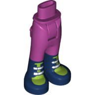 Minidoll Hips and Trousers with Back Pockets with Dark Blue Boots with Lime Top Print Magenta