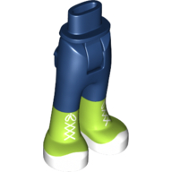 Minidoll Hips and Trousers with Back Pockets with Lime High Tops with White Laces and Toes Print Dunkelblau