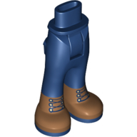 Minidoll Hips and Trousers with Back Pockets with Brown Laced Boots Print Dark Blue