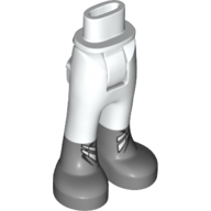 Minidoll Hips and Trousers with Back Pockets with Light Bluish Gray Boots, White Laces Print Weiß