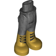 Minidoll Hips and Trousers with Back Pockets with Metallic Gold Boots with Three Black Clasps Print Perltitan