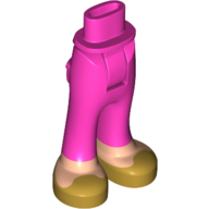 Minidoll Hips and Trousers with Back Pockets with Light Nougat Legs, Gold Shoes Dunkelrosa