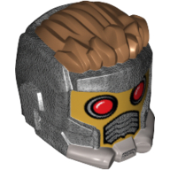 Hair and Helmet Space Wraparound, Spiky Medium Nougat, Breathing Vents and Red Eye Holes Print (Star-Lord) Perltitan
