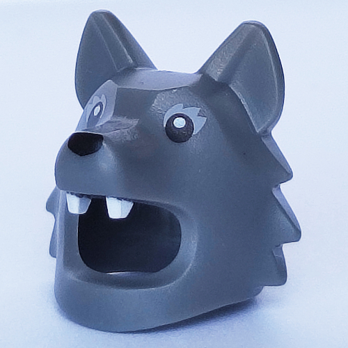 Costume / Mask, Wolf with White Fangs, Black Eyes, Light Bluish Grey Eyeshadow print Dunkelblaugrau