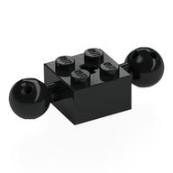Technic Brick Special 2 × 2 with 10.2mm Balls with Holes and Axle Hole Schwarz