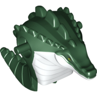 Torso/Head Alien, Leatherhead White Chest Print Dark Green