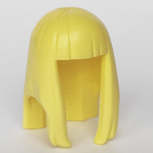 Hair Long Straight with Bangs - Rubber Bright Light Yellow
