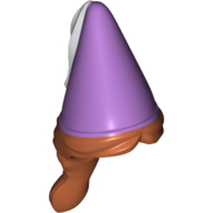Hair and Hat, Braid, Medium Lavender Cone with White Ribbon Print Dunkelorange