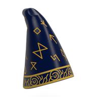 Hat Cone Drooping with Gold Trim, Runes print Dunkelblau
