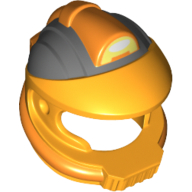 Helmet Space with Pipes and Mouth Grille with Control Panel and Dark Bluish Gray and Orange Markings Print Leuchtendes Hellorange