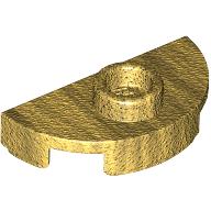 Plate Special Round 1 × 2 Half Circle with Stud (Jumper) Pearl Gold