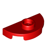 Plate Special Round 1 × 2 Half Circle with Stud (Jumper) Red