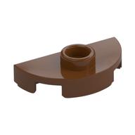 Plate Special Round 1 × 2 Half Circle with Stud (Jumper) Reddish Brown