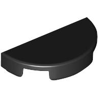 Tile Round 1 × 2 Half Circle Schwarz