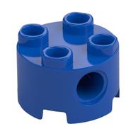 Brick Round 2 × 2, Pin Holes Blue
