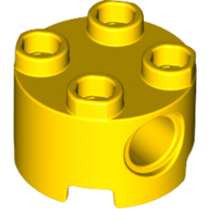 Stein rund 2 × 2, Pinlöcher Gelb
