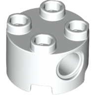 Stein rund 2 × 2, Pinlöcher Weiß