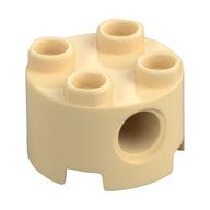 Stein rund 2 × 2, Pinlöcher Beige