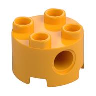 Stein rund 2 × 2, Pinlöcher Leuchtendes Hellorange