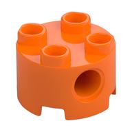 Stein rund 2 × 2, Pinlöcher Orange
