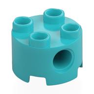 Brick Round 2 × 2, Pin Holes Medium Azure